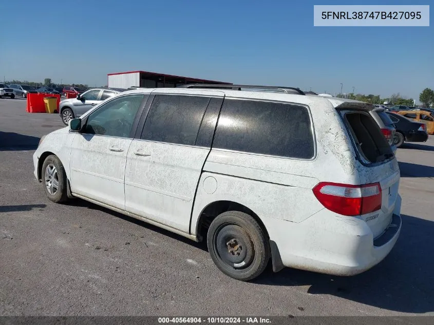 2007 Honda Odyssey Ex-L VIN: 5FNRL38747B427095 Lot: 40564904