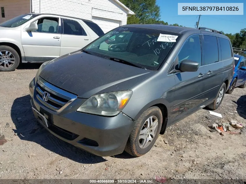 2007 Honda Odyssey Ex-L VIN: 5FNRL38797B410826 Lot: 40566899