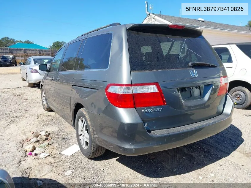 2007 Honda Odyssey Ex-L VIN: 5FNRL38797B410826 Lot: 40566899