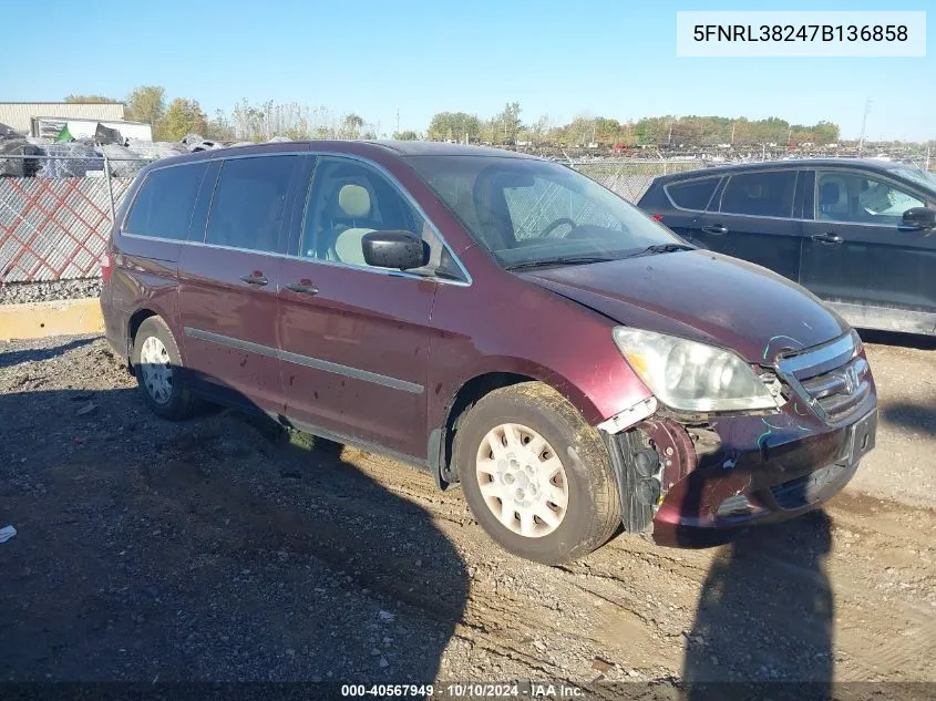 5FNRL38247B136858 2007 Honda Odyssey Lx