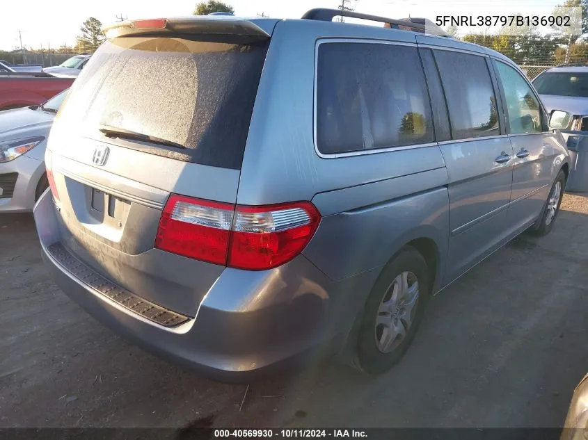 5FNRL38797B136902 2007 Honda Odyssey Exl