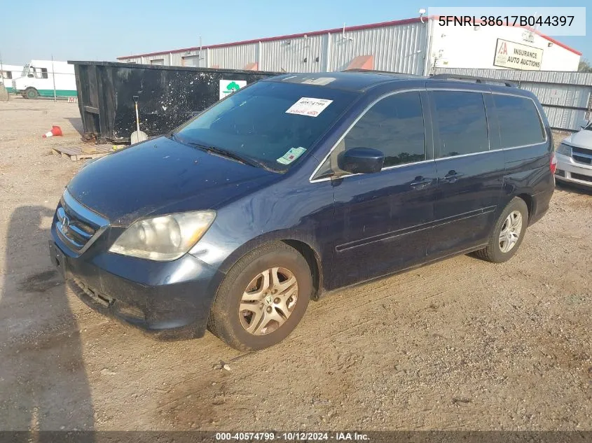 2007 Honda Odyssey Ex-L VIN: 5FNRL38617B044397 Lot: 40574799