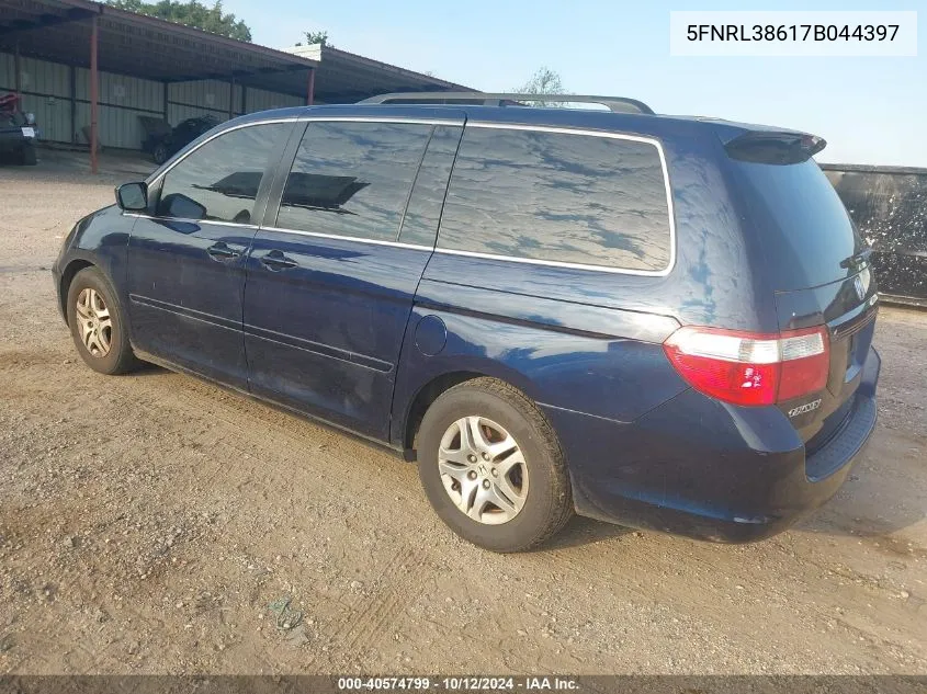 2007 Honda Odyssey Ex-L VIN: 5FNRL38617B044397 Lot: 40574799