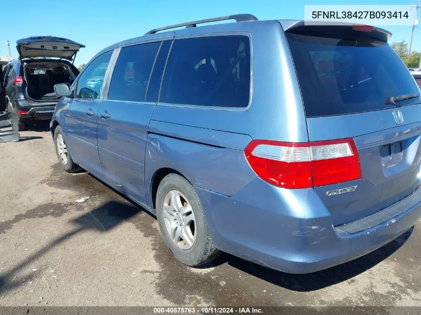 2007 Honda Odyssey Ex VIN: 5FNRL38427B093414 Lot: 40575763