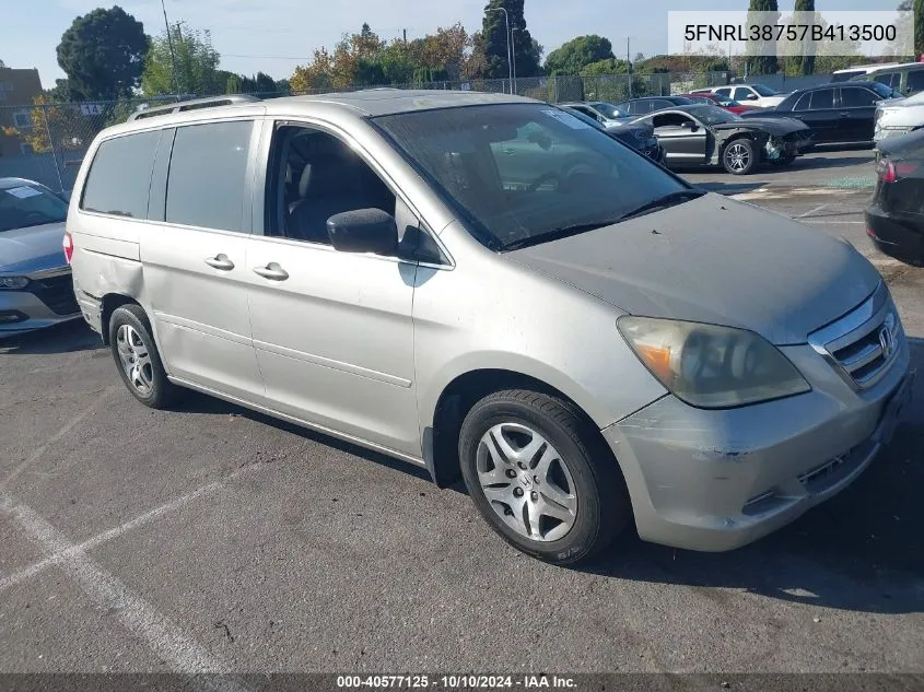 2007 Honda Odyssey Ex-L VIN: 5FNRL38757B413500 Lot: 40577125