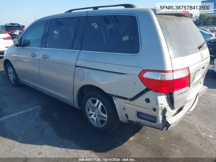 2007 Honda Odyssey Ex-L VIN: 5FNRL38757B413500 Lot: 40577125