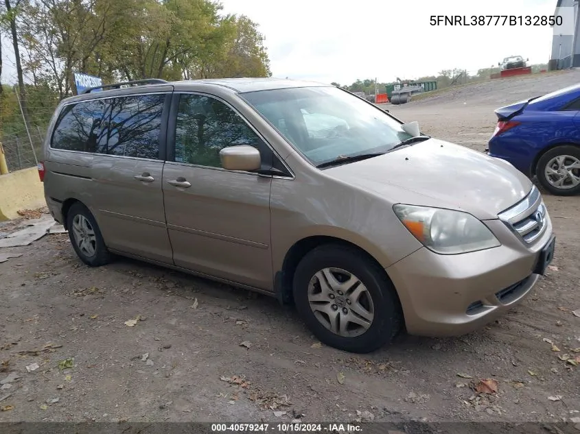 2007 Honda Odyssey Ex-L VIN: 5FNRL38777B132850 Lot: 40579247