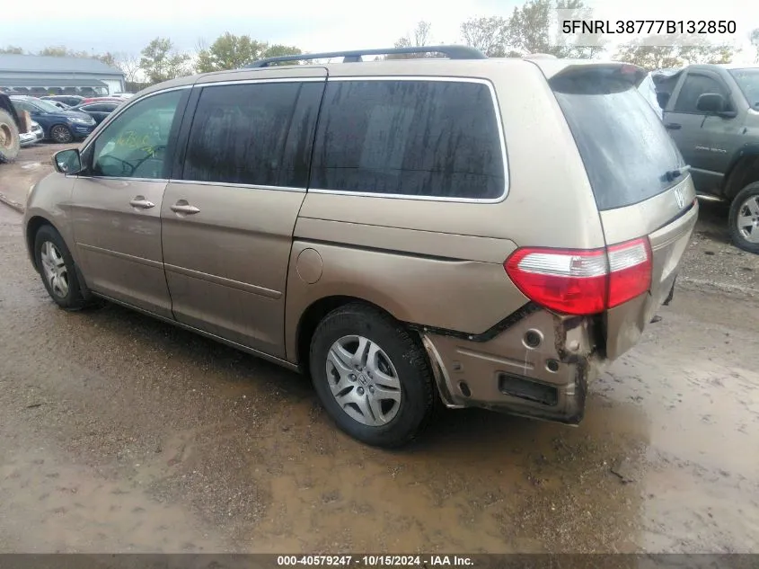 2007 Honda Odyssey Ex-L VIN: 5FNRL38777B132850 Lot: 40579247