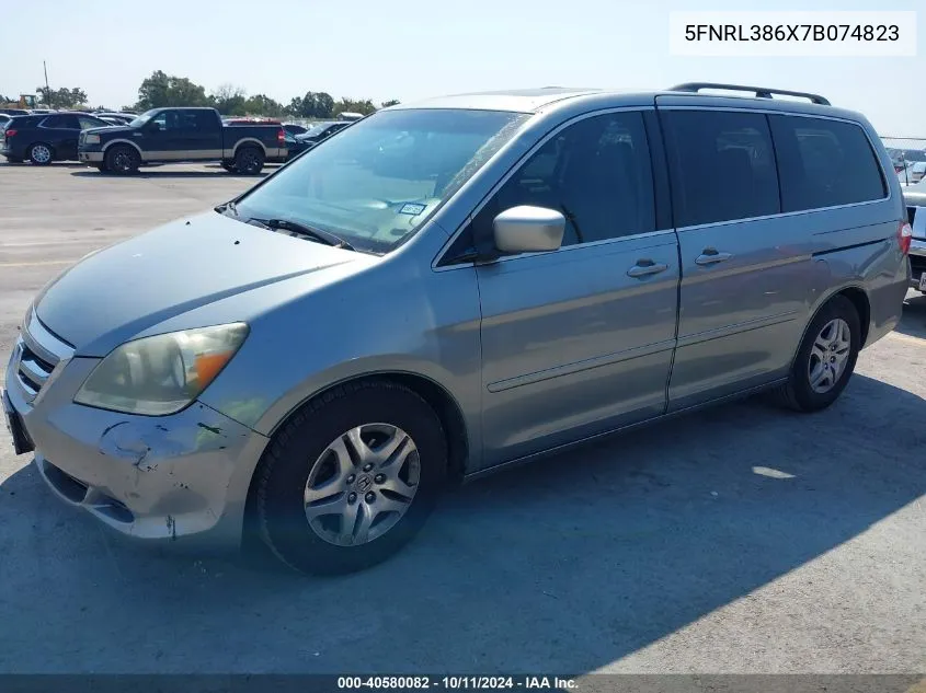 2007 Honda Odyssey Ex-L VIN: 5FNRL386X7B074823 Lot: 40580082