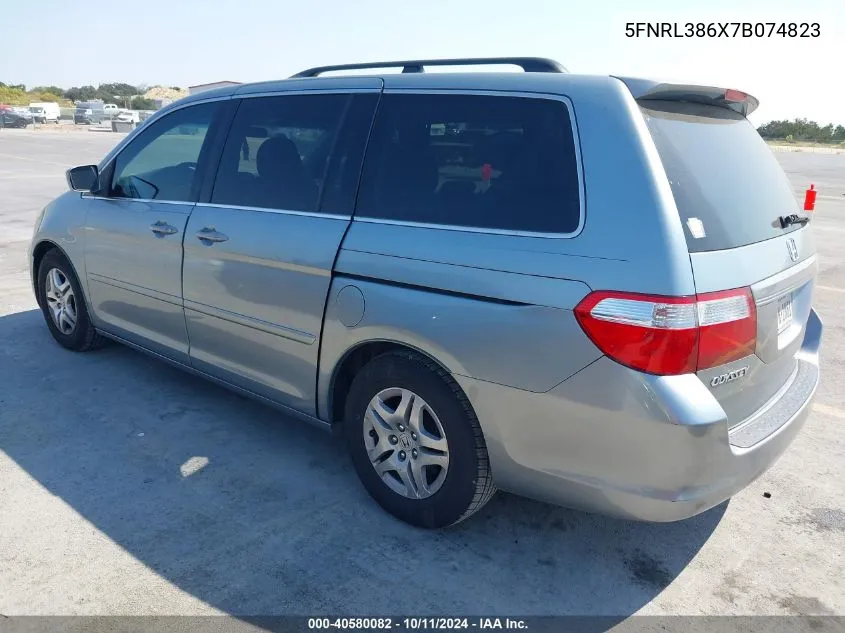 2007 Honda Odyssey Ex-L VIN: 5FNRL386X7B074823 Lot: 40580082