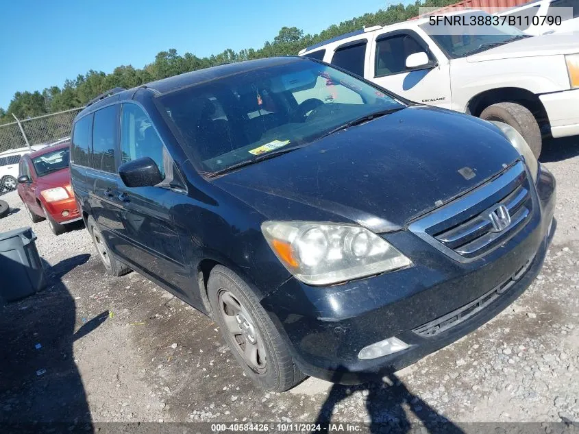 2007 Honda Odyssey Touring VIN: 5FNRL38837B110790 Lot: 40584426