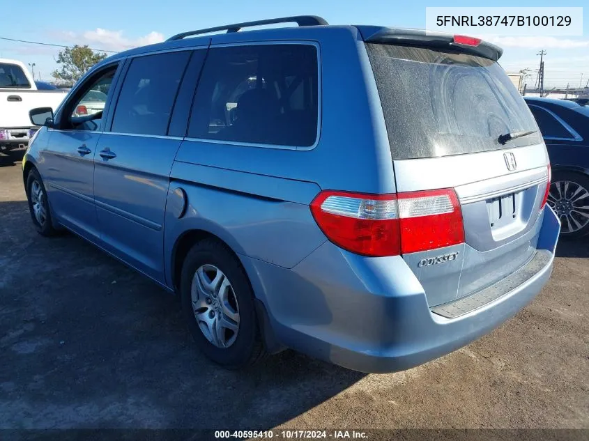 2007 Honda Odyssey Ex-L VIN: 5FNRL38747B100129 Lot: 40595410