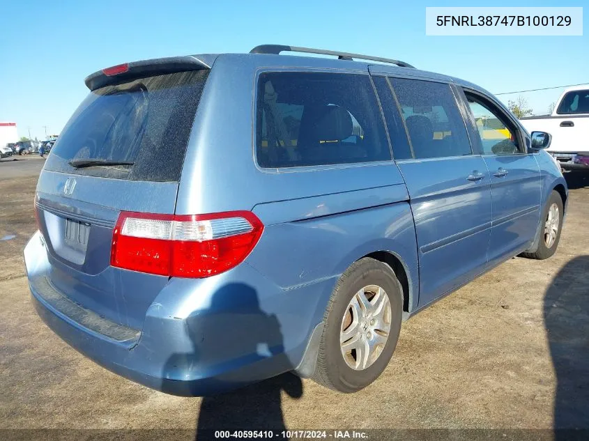 2007 Honda Odyssey Ex-L VIN: 5FNRL38747B100129 Lot: 40595410