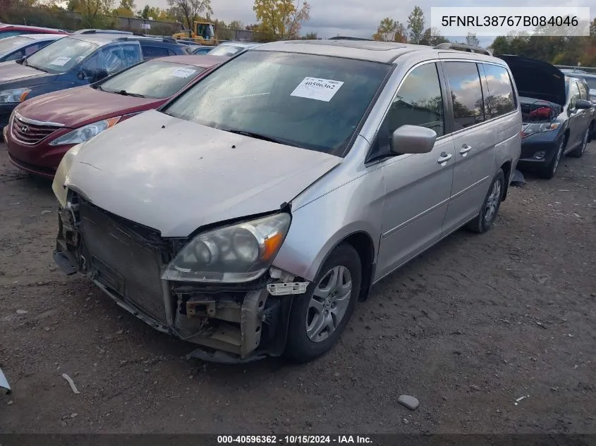 2007 Honda Odyssey Ex-L VIN: 5FNRL38767B084046 Lot: 40596362