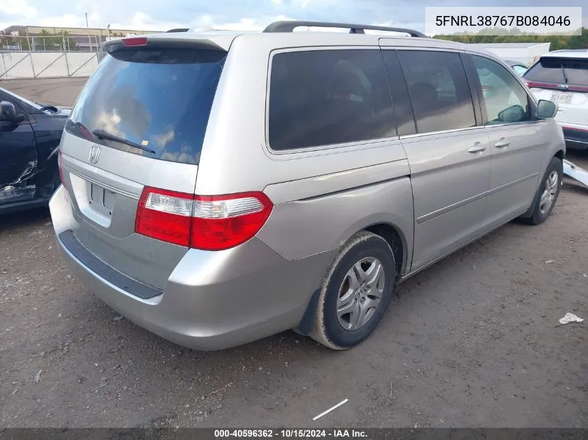 2007 Honda Odyssey Ex-L VIN: 5FNRL38767B084046 Lot: 40596362