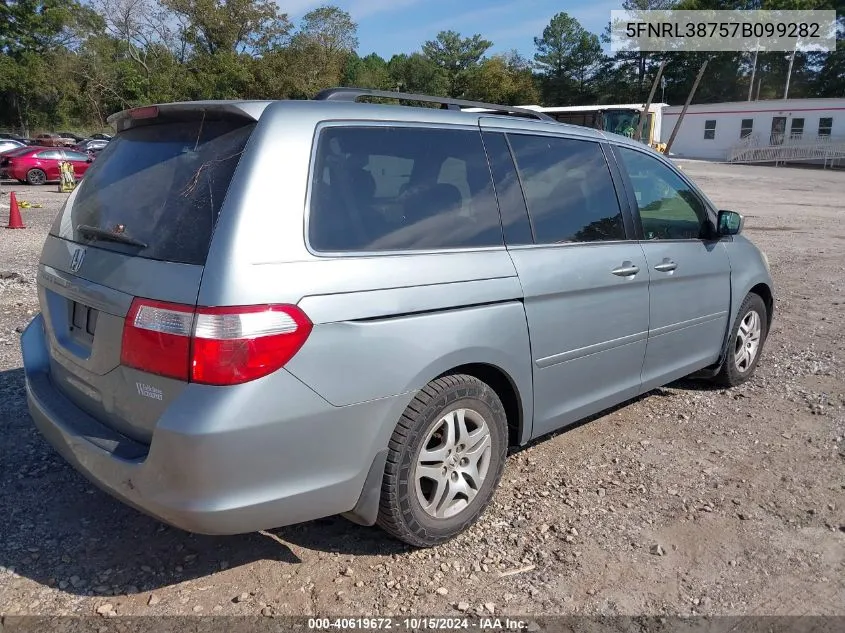 2007 Honda Odyssey Ex-L VIN: 5FNRL38757B099282 Lot: 40619672