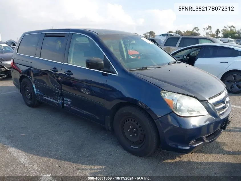 2007 Honda Odyssey Lx VIN: 5FNRL38217B072312 Lot: 40631859