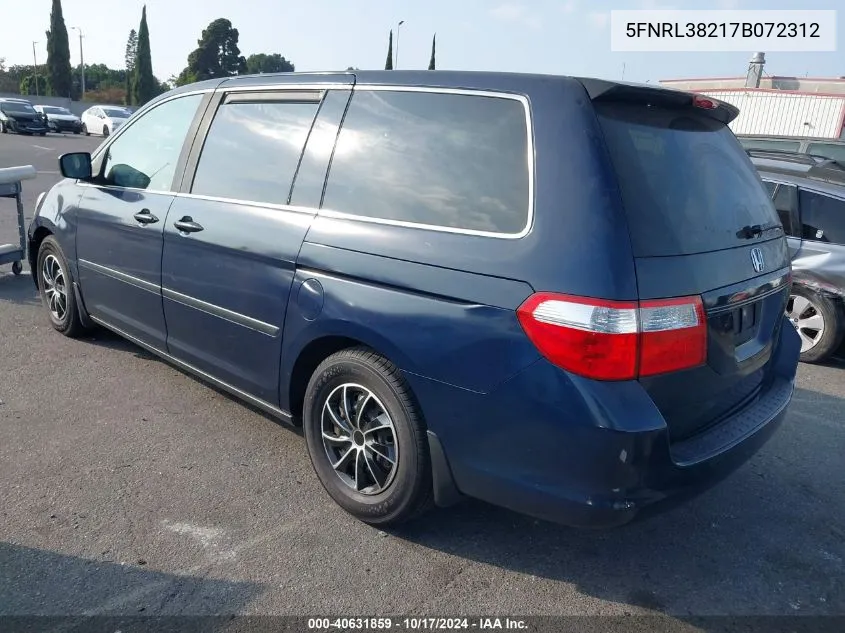 2007 Honda Odyssey Lx VIN: 5FNRL38217B072312 Lot: 40631859