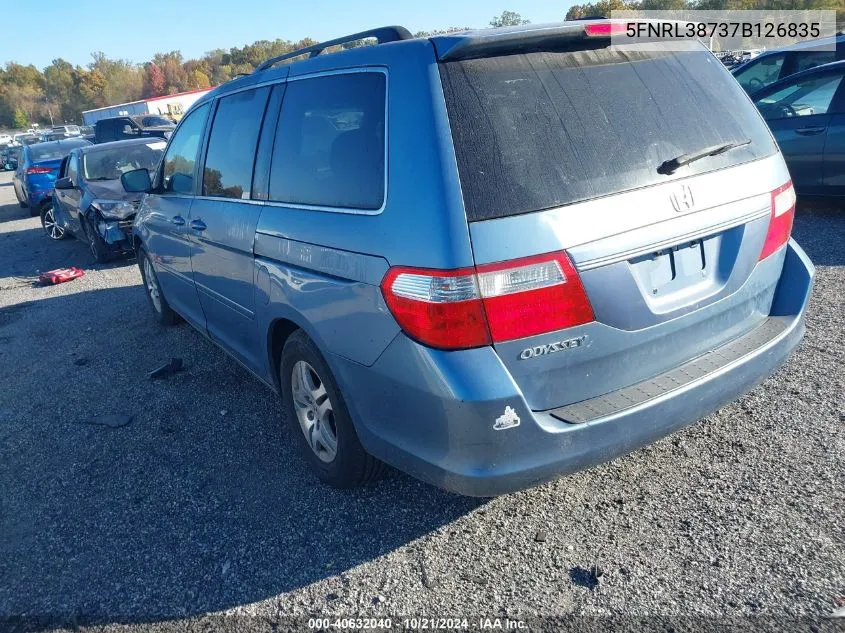 2007 Honda Odyssey Ex-L VIN: 5FNRL38737B126835 Lot: 40632040