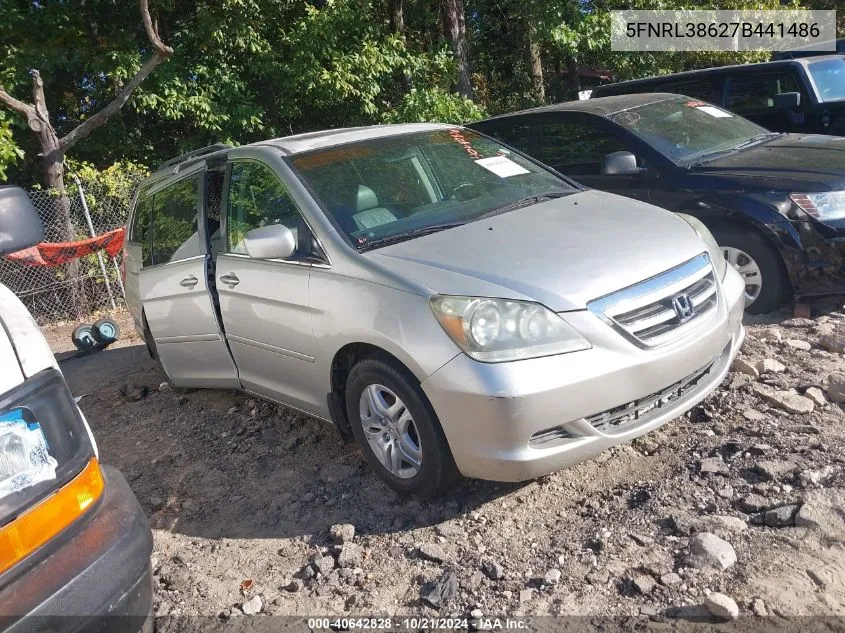 2007 Honda Odyssey Ex-L VIN: 5FNRL38627B441486 Lot: 40642828