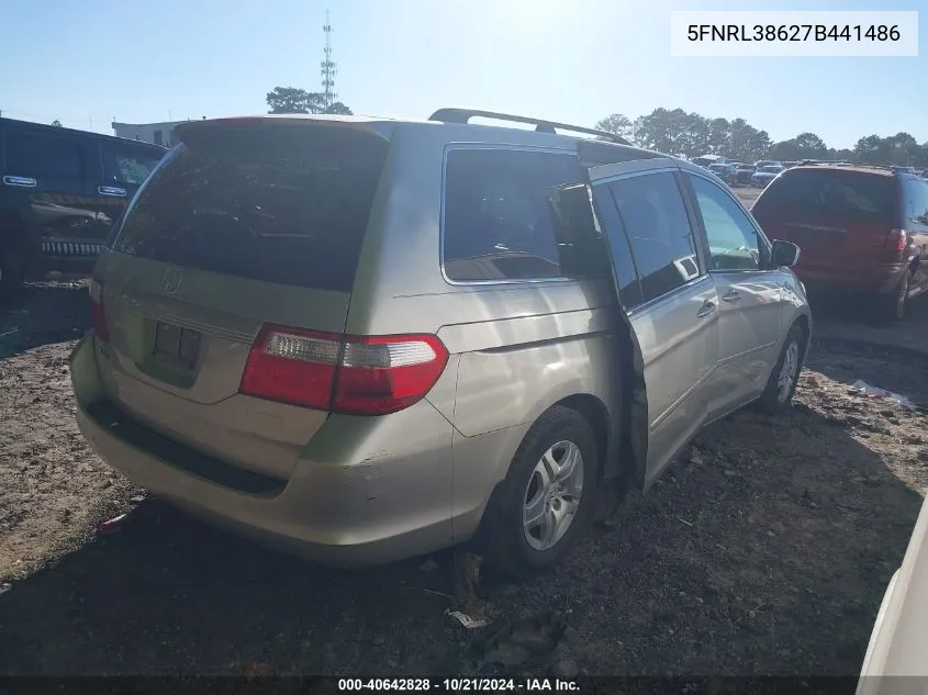 2007 Honda Odyssey Ex-L VIN: 5FNRL38627B441486 Lot: 40642828