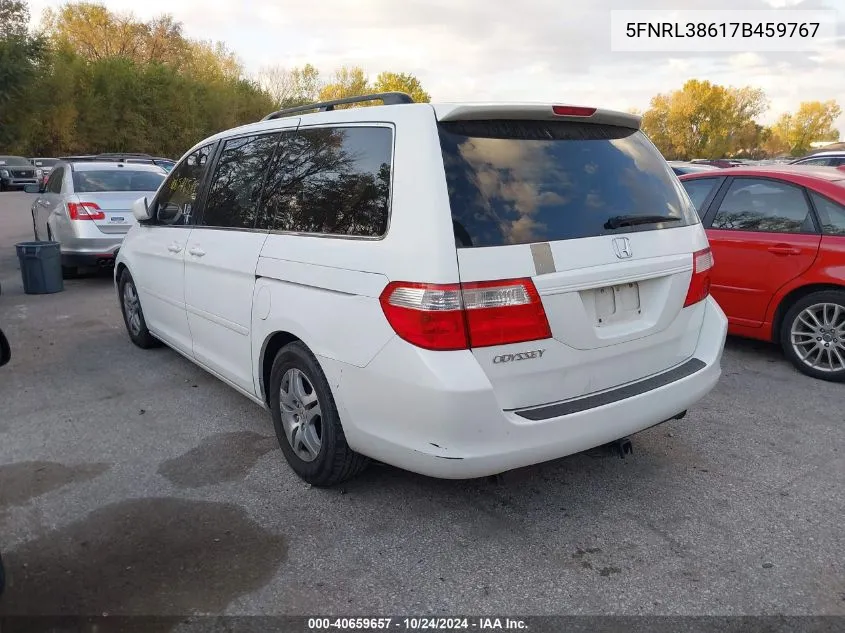 2007 Honda Odyssey Ex-L VIN: 5FNRL38617B459767 Lot: 40659657