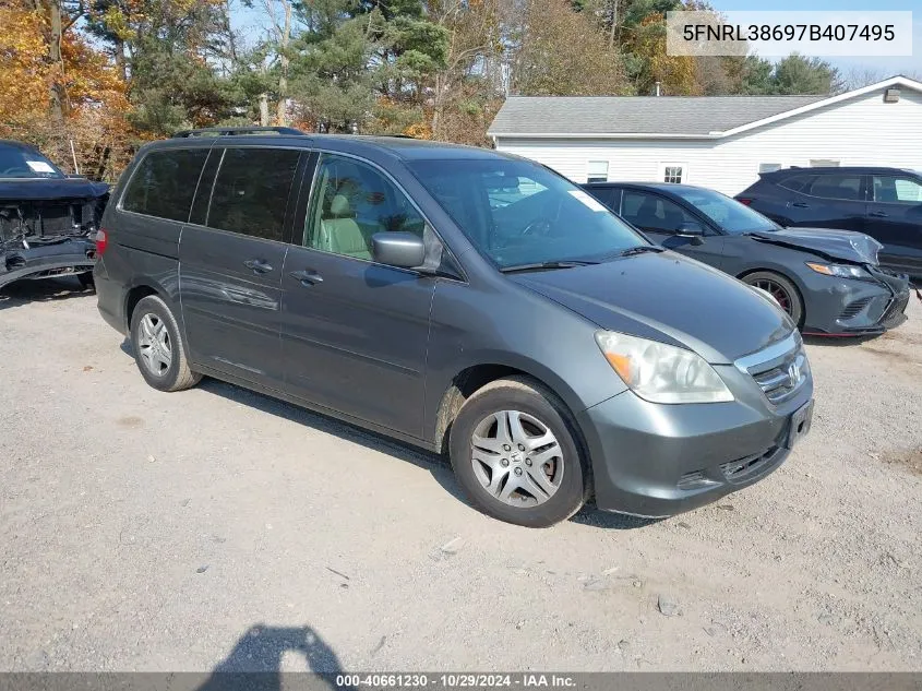 2007 Honda Odyssey Ex-L VIN: 5FNRL38697B407495 Lot: 40661230