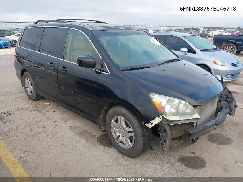 2007 Honda Odyssey Ex-L VIN: 5FNRL38757B046713 Lot: 40681244