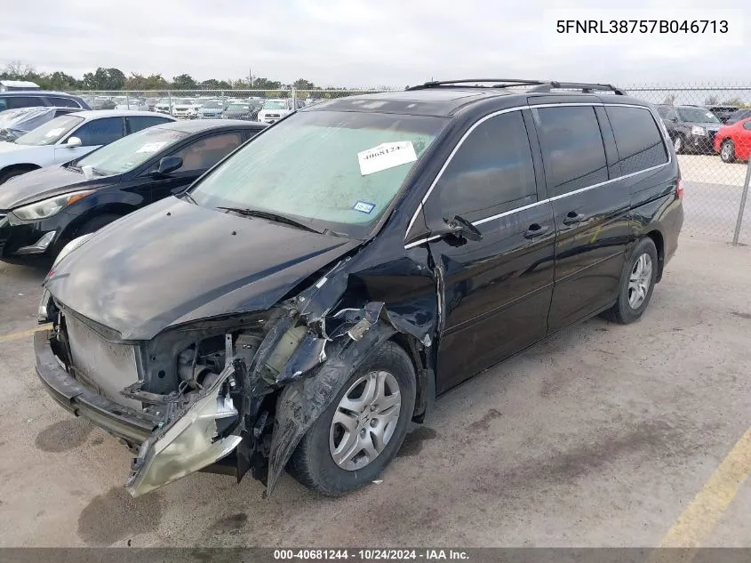 2007 Honda Odyssey Ex-L VIN: 5FNRL38757B046713 Lot: 40681244