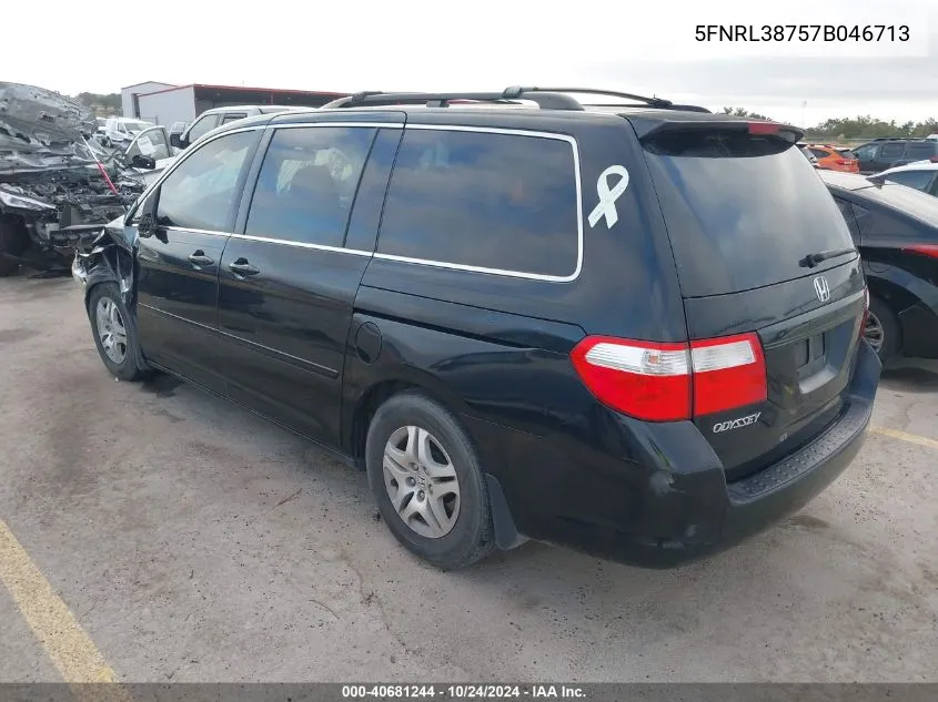 2007 Honda Odyssey Ex-L VIN: 5FNRL38757B046713 Lot: 40681244