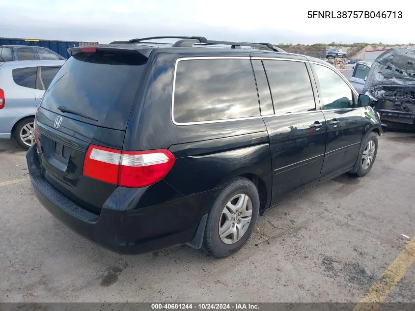 2007 Honda Odyssey Ex-L VIN: 5FNRL38757B046713 Lot: 40681244