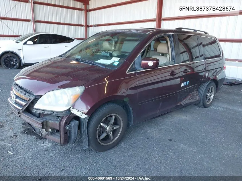 2007 Honda Odyssey Ex-L VIN: 5FNRL38737B428674 Lot: 40691569