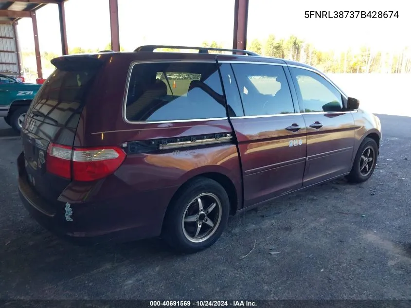 5FNRL38737B428674 2007 Honda Odyssey Ex-L