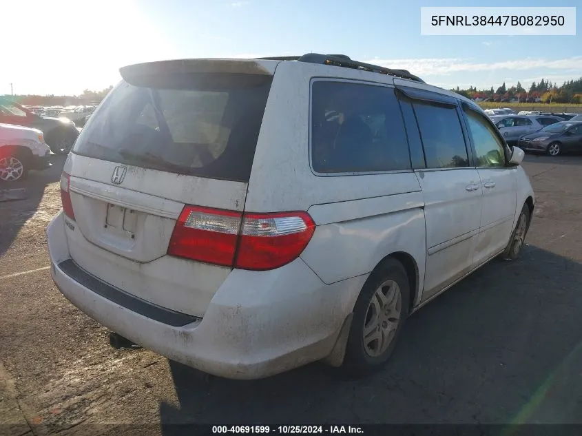 2007 Honda Odyssey Ex VIN: 5FNRL38447B082950 Lot: 40691599