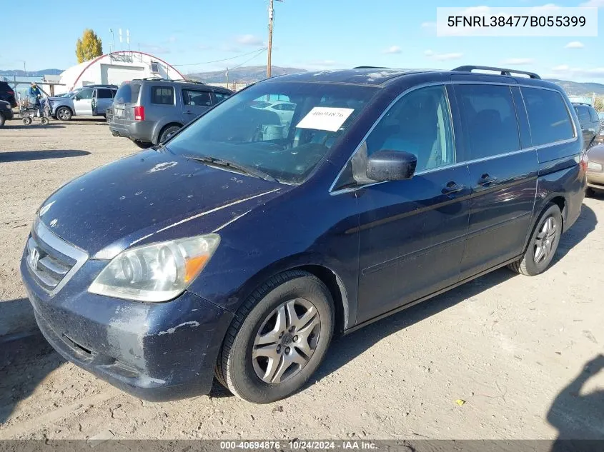 2007 Honda Odyssey Ex VIN: 5FNRL38477B055399 Lot: 40694876