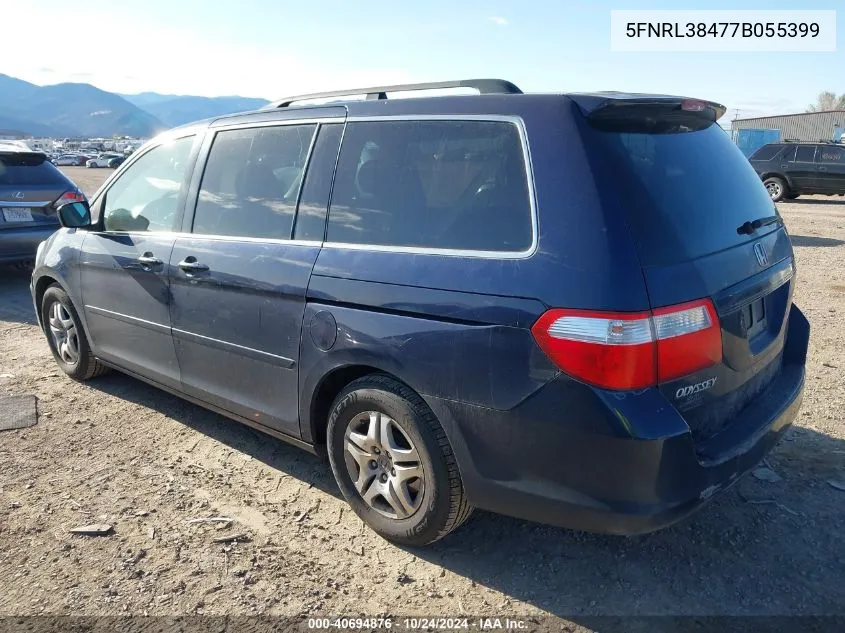 2007 Honda Odyssey Ex VIN: 5FNRL38477B055399 Lot: 40694876