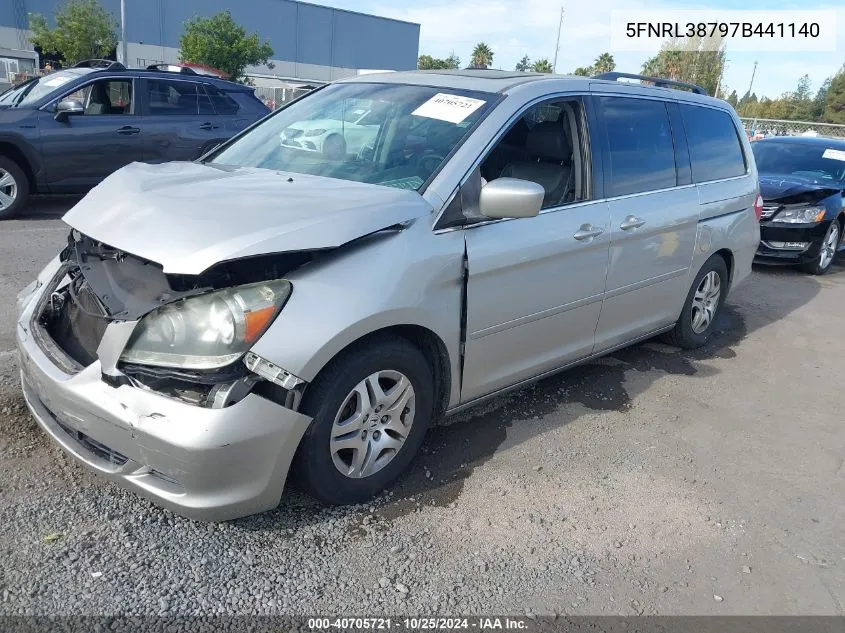 2007 Honda Odyssey Ex-L VIN: 5FNRL38797B441140 Lot: 40705721