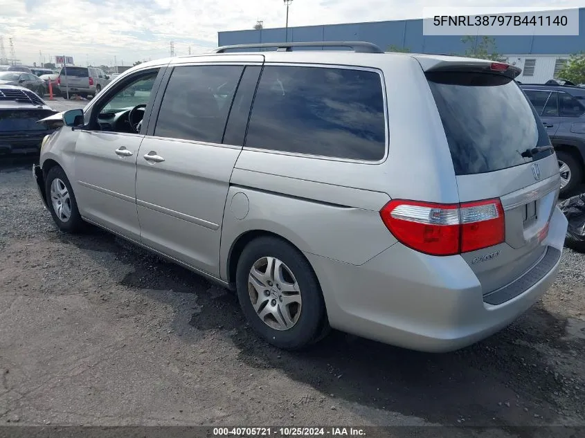 2007 Honda Odyssey Ex-L VIN: 5FNRL38797B441140 Lot: 40705721