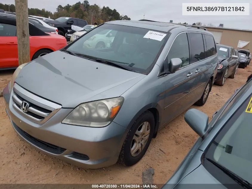 2007 Honda Odyssey Exl VIN: 5FNRL38697B121842 Lot: 40720380