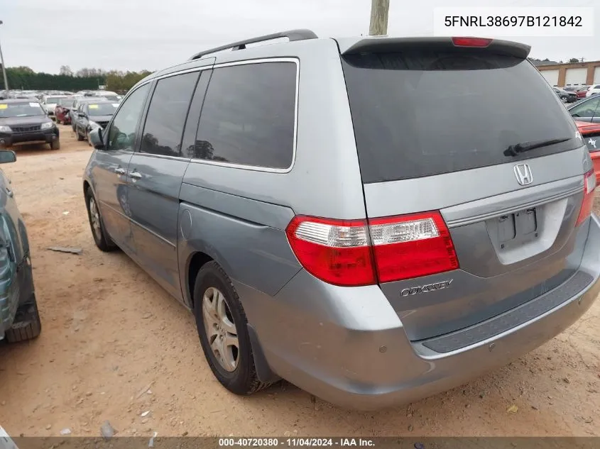 2007 Honda Odyssey Exl VIN: 5FNRL38697B121842 Lot: 40720380