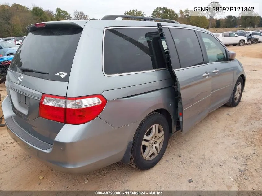 2007 Honda Odyssey Exl VIN: 5FNRL38697B121842 Lot: 40720380