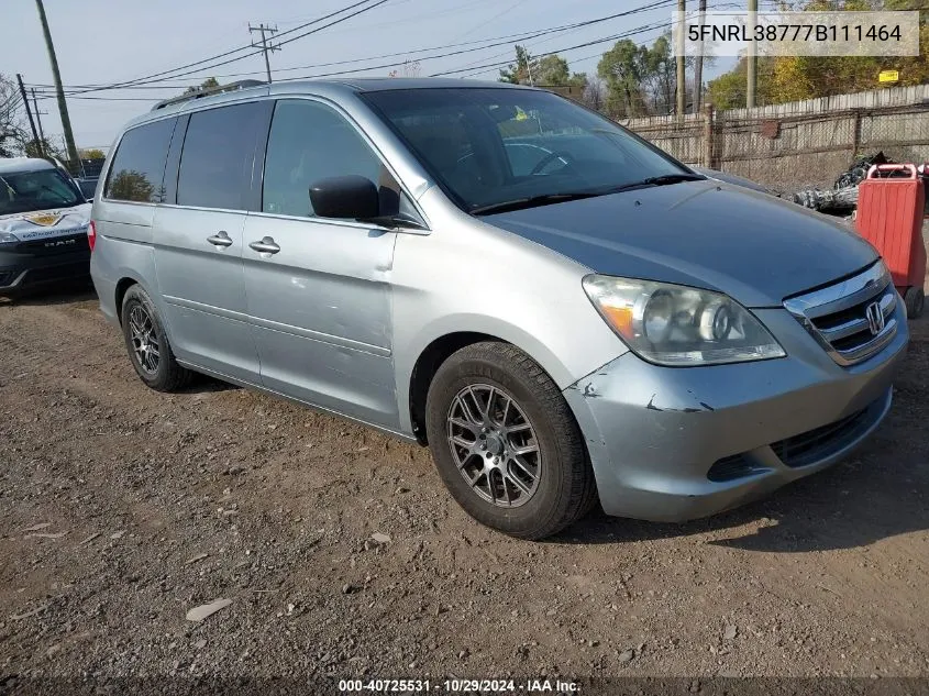 2007 Honda Odyssey Ex-L VIN: 5FNRL38777B111464 Lot: 40725531