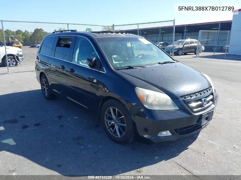 2007 Honda Odyssey Touring VIN: 5FNRL388X7B012789 Lot: 40733229