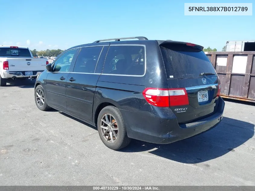 2007 Honda Odyssey Touring VIN: 5FNRL388X7B012789 Lot: 40733229