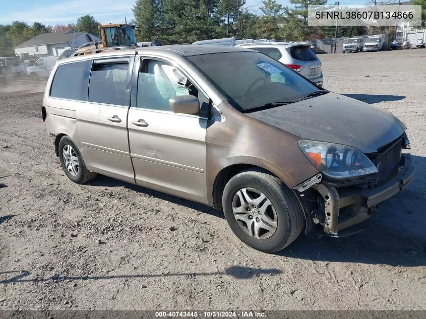 2007 Honda Odyssey Ex-L VIN: 5FNRL38607B134866 Lot: 40743445