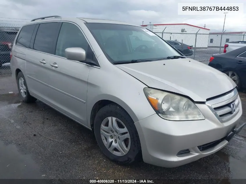 2007 Honda Odyssey Ex-L VIN: 5FNRL38767B444853 Lot: 40806320