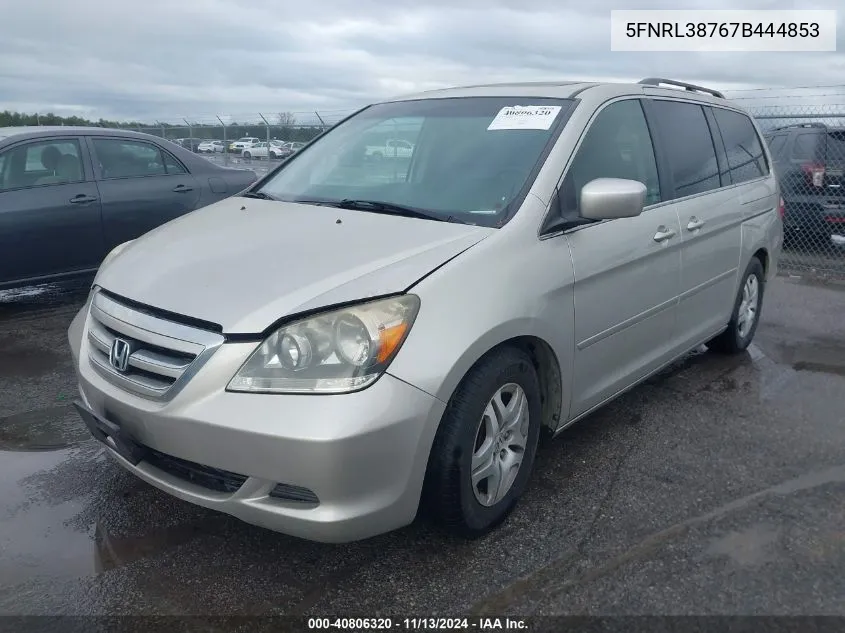 2007 Honda Odyssey Ex-L VIN: 5FNRL38767B444853 Lot: 40806320