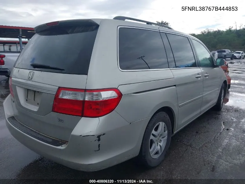 2007 Honda Odyssey Ex-L VIN: 5FNRL38767B444853 Lot: 40806320