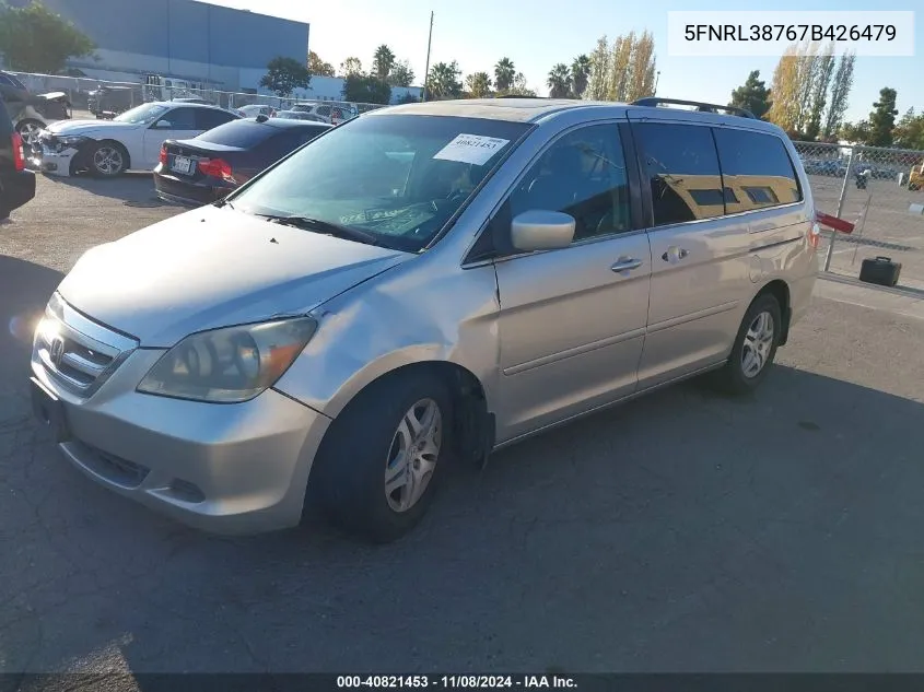 2007 Honda Odyssey Ex-L VIN: 5FNRL38767B426479 Lot: 40821453