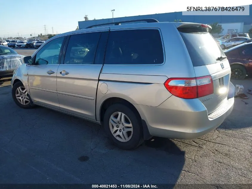 2007 Honda Odyssey Ex-L VIN: 5FNRL38767B426479 Lot: 40821453